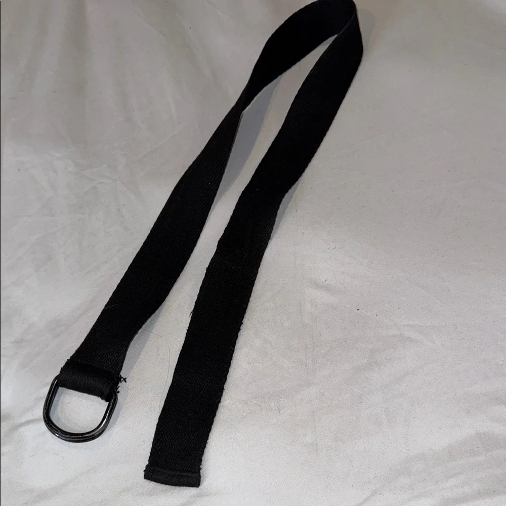 Black Canvas Belt with D-Ring Buckle